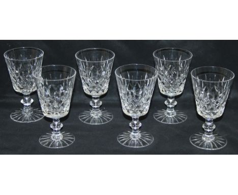 A set of 6 cut crystal wine glasses, possibly Stirling pattern by Royal Brierley, each 13.5 cm tall