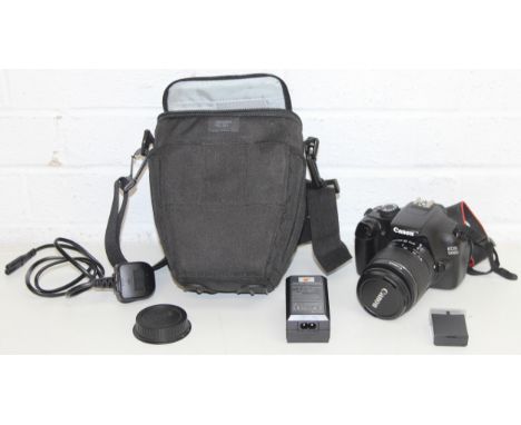 Canon EOS 1100D camera with EFS 18-55mm lens in carry case 