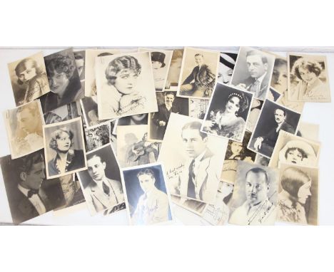 Quantity of early 20th century official photographs of movie stars, etc, many hand signed including Charlie Chaplin, Mary Pic