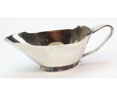 [120.56g] - An Art Deco period silver sauce or gravy boat, Sheffield 1943 by Atkin Brothers, 15cm wide