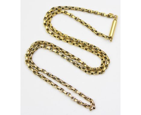 [6.76g] - a 9ct yellow gold belcher link chain necklace, marked 9c and XRF confirmed, 49cm long