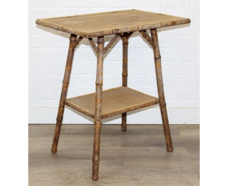 An Aesthetic movement period bamboo side table, 60cm x 40cm x 67cm