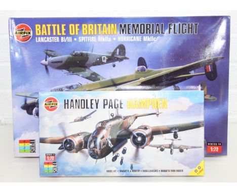 2 Airfix scale-model kits to incl Handley Page Hampden and The Battle of Britain Memorial Flight, both in original boxes, unc