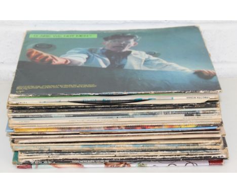 Qty of vintage LP vinyl records to incl A Symphony by ELO, Q: Are We Not Men? (yellow pressing), Invisible Touch by Genesis (