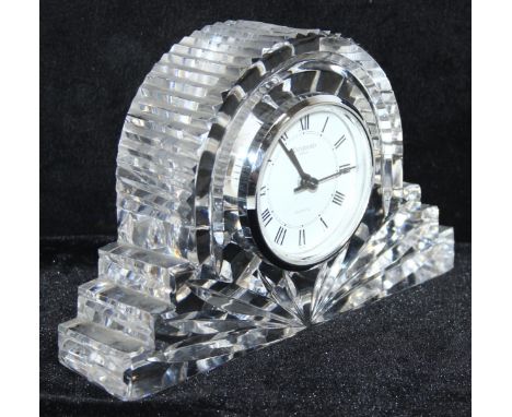 A Waterford Crystal mantel clock, 13cm H