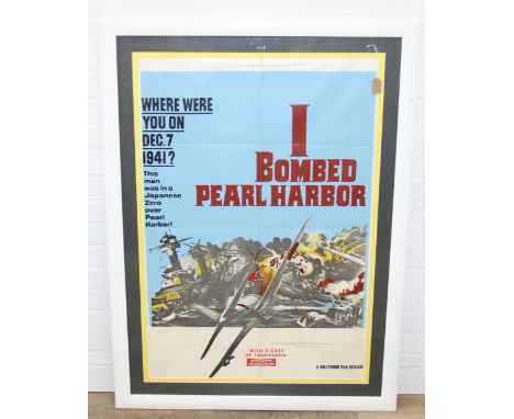 Vintage framed film poster "I Bombed Pearl Harbour", 121cm x 89cm