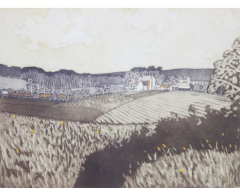 John Brunsden (1933-2014)"Towards Abbotsbury"limited edition signed aquatint or print 63/150 signed and number in pencil85cm 