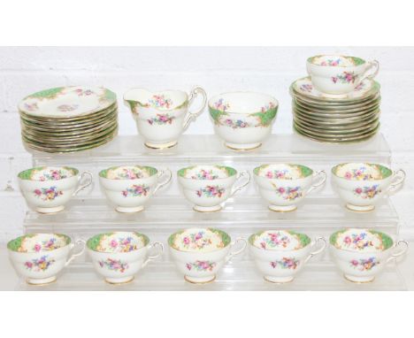 Paragon 'Barkers Kensington' tea service in Rockingham style, to incl cups and saucers, side plates, sugar and cream