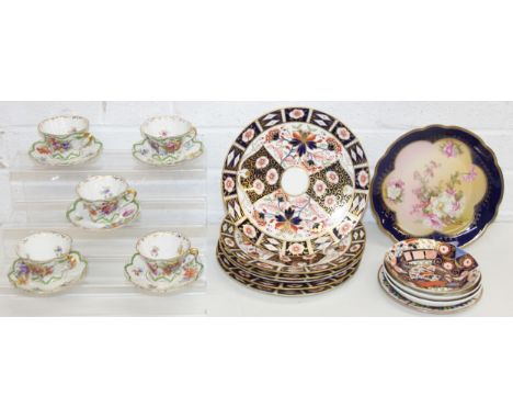 Qty of assorted good quality antique and later ceramics, to include a set of six Crown Derby style Imari pattern plates, othe