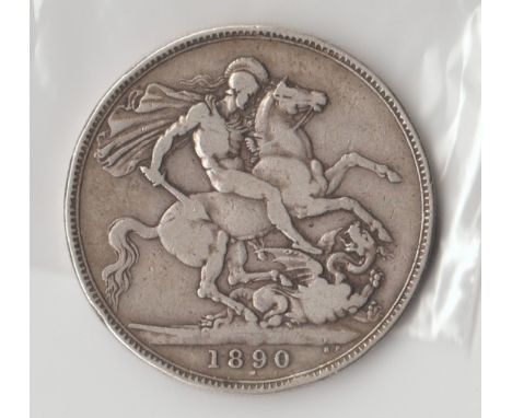 British Silver Coins - Queen Victoria (1837-1901) 1890 silver crown coin, jubilee head