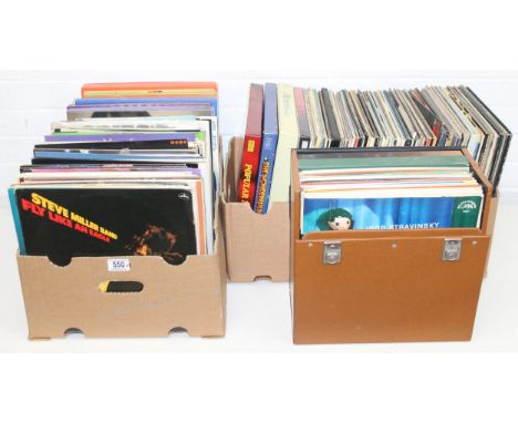 Large qty of vintage vinyl records to incl Roxy Music, Steve Miller Band, Diana Ross, Lulu, Boney M, 10cc, Mike Oldfield, Bil