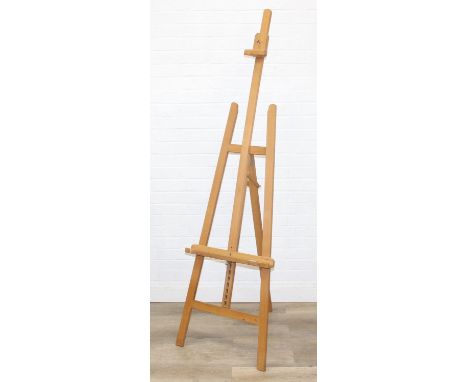 Mabef of Italy - a vintage adjustable artist's floor standing easel, 55cm x 163cm (folded)