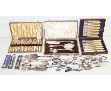 Qty of flatware, mostly silver-plated to incl some boxed sets