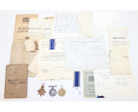 A WWI and later medal group awarded to 35549 Gunner Herbert Sayer of the Royal Garrison Artillery, the group includes a first
