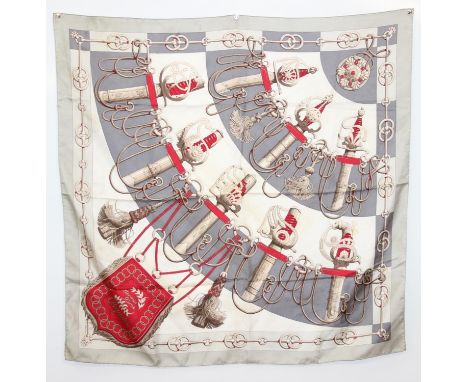 Hermes "Cliquetis" silk scarf designed by Julia Abadie, 88 x 88cm