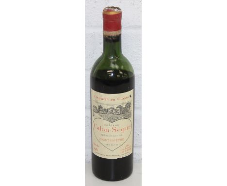 A vintage bottle of 1961 Chateau Calon-Segur Premier Cru De Saint Estephe Medoc red wine - Grand Cru Classe 