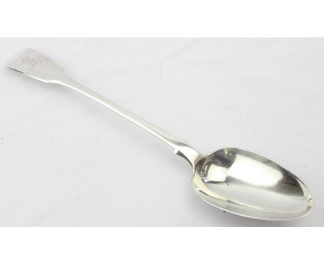 [142.77g] - a Regency period silver basting spoon, London 1829 by William Chawner II, 30cm long