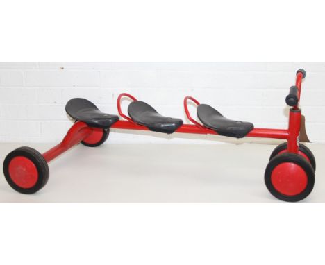 Winther of Denmark - vintage three seater trundle tricycle, 100cm long