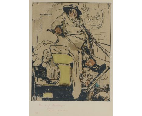 Sir William Nicholson (1872-1949) 'Mr Weller' lithograph, signed and inscribed "For E J Boulenger 1930" 30.4cm x 27cm