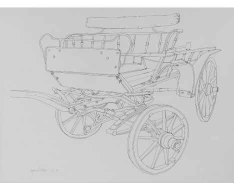 Sigmund Pollitzer (British, 1913-1982) Wagon, signed and dated 56, pen and ink, 66cm x 50cmBorn in London in 1913, Arthur Sig