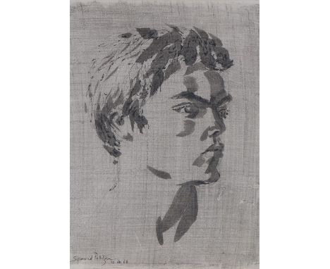 Sigmund Pollitzer (British, 1913-1982) Head of a Young Man, signed and dated 68, pen and wash, 41cm x 56cmBorn in London in 1