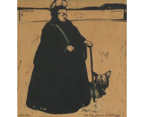 Sir William Nicholson (1872-1949) 'Queen Victoria' lithograph, signed and inscribed "For my friend Boulenger" 22cm x 24cm