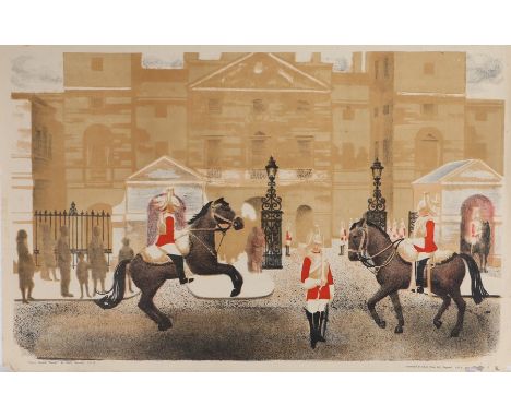 After Stella Marsden, Horse Guards Parade, lithograph for School Prints Ltd, 76cm x 49cm