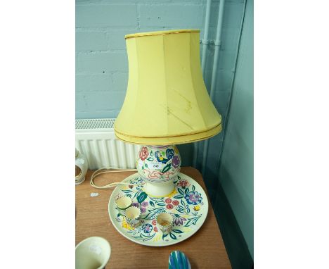 POOLE POTTERY TABLE LAMP AND PLAQUE