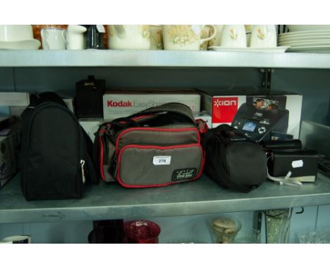 A COLLECTION OF CAMERAS - FINE PIX , PENTAX ETC... AND A A KODAK EASY SHARE AND A PICS 2 SD ETC..... 