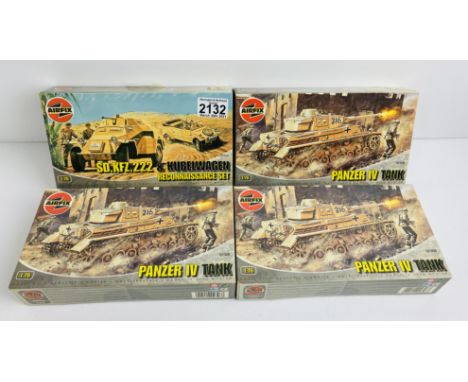 4x Airfix Military Kits All Boxed - Contents remain unchecked, however appear complete  P&amp;P Group 1 (£14+VAT for the firs