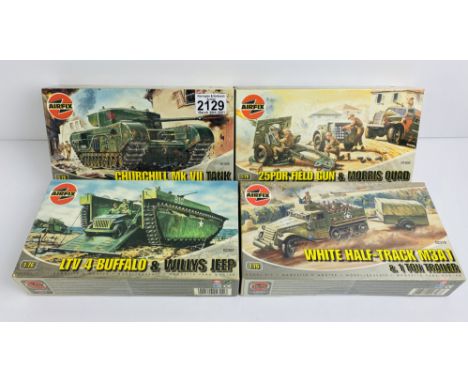 4x Airfix Military Kits All Boxed - Contents remain unchecked, however appear complete  P&amp;P Group 1 (£14+VAT for the firs