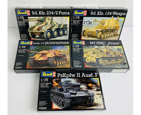 5x Revell Military Kits All Boxed - Contents remain unchecked, however appear complete  P&amp;P Group 1 (£14+VAT for the firs