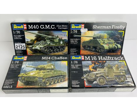 4x Revell Military Kits All Boxed - Contents remain unchecked, however appear complete  P&amp;P Group 1 (£14+VAT for the firs