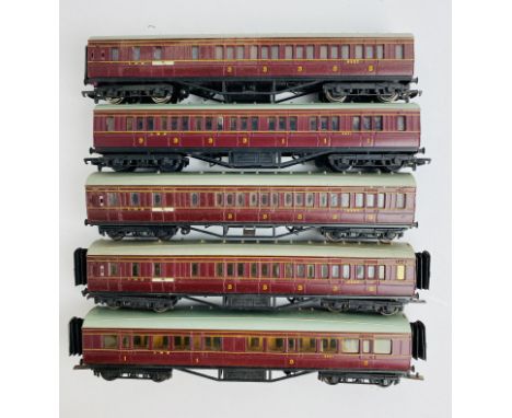 5x Mainline OO Gauge LMS Period 1 Coaches Unboxed - Some Lacking or non standard couplings P&amp;P Group 1 (£14+VAT for the f