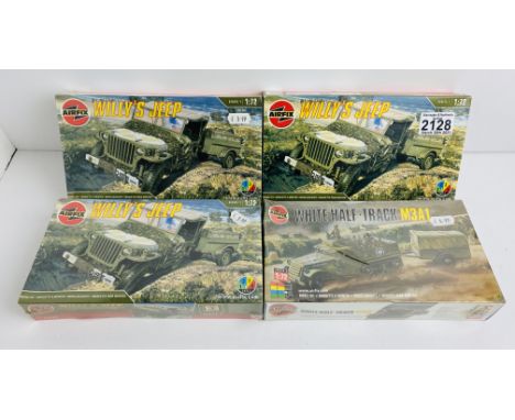 4x Airfix Military Kits All Boxed - Contents remain unchecked, however appear complete  P&amp;P Group 1 (£14+VAT for the firs