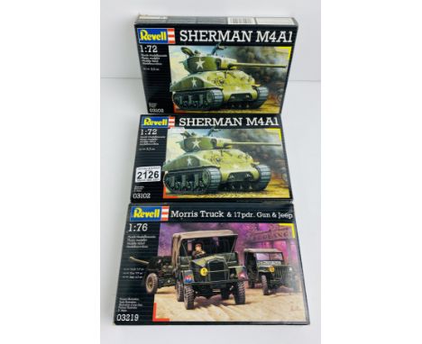 3x Revell Military Kits All Boxed - Contents remain unchecked, however appear complete  P&amp;P Group 1 (£14+VAT for the firs