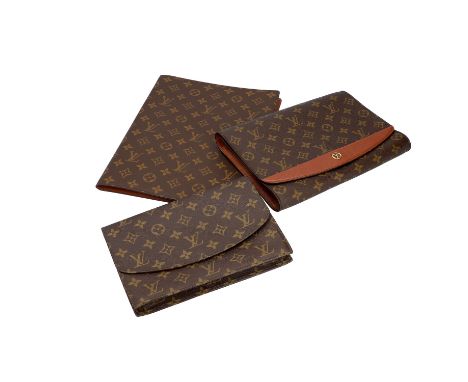 LOUIS VUITTON Konvolut, Koll.: 1990, 1992, 1991. Monogram Canvas Serie mit Cross-Grain-Details und Innenleben, goldfarbene Ha