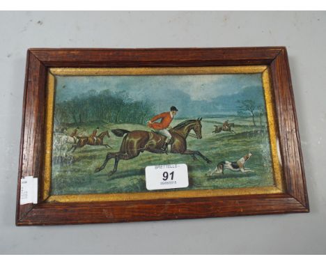 A Framed Sporting Print Depicting Huntsman and Hound 