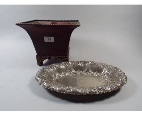 A Planter and a Silver Plated Oval Bowl