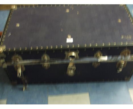 A Travelling Trunk Containing Blankets, Linens etc 