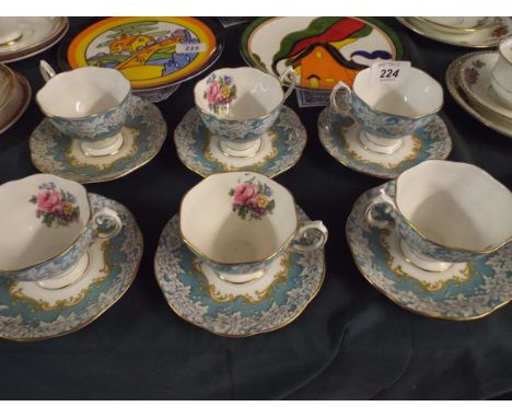 A Royal Albert Set of Six Cups and Saucers Enchantment Pattern