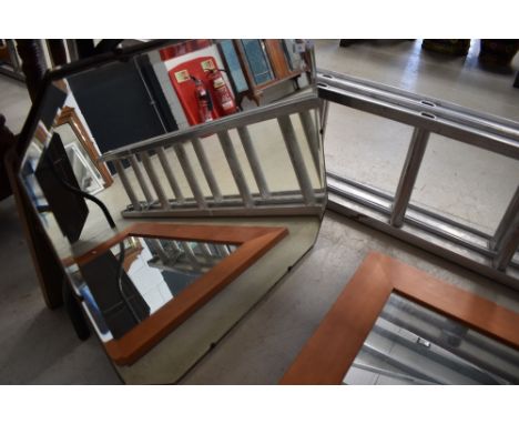 Two vintage frameless wall mirrors