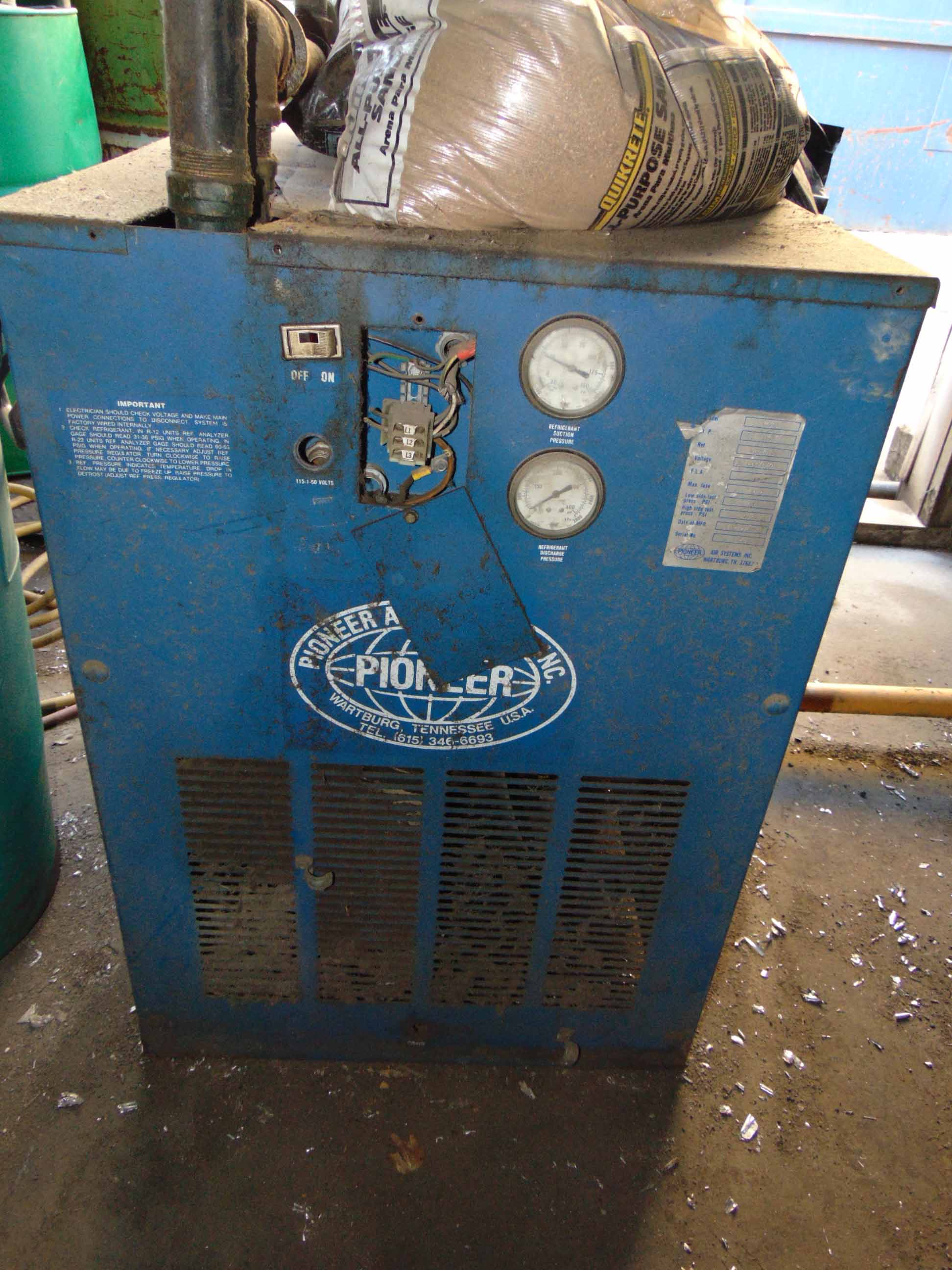 ROTARY SCREW AIR COMPRESSOR, SULLIVAN PALATEK MDL. 25D4, 25 HP motor