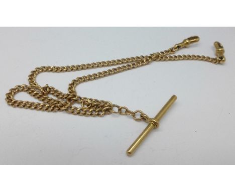 A 9ct gold double Albert chain, 28.8g