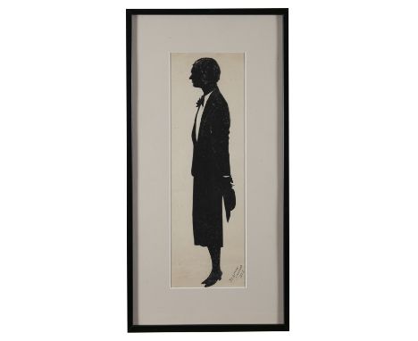 BARON SCOTFORD (AMERICAN FL.1912 - 1939)Silhouettes of Walter Maurice Hutton and Dereen HuttonA pair, each 36 x 12cm Signed a