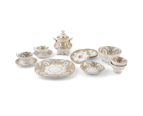 A VICTORIAN ROCKINGHAM PART TEA SERVICE, comprising nine side plates (pattern number 2/840), six tea cups and saucers (patter