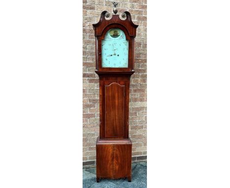 A 19TH CENTURY 8-DAY LONGCASE CLOCK  the enamel dial with subsidiary seconds dial, signed 'Kellitt THORNE', the mahogany case