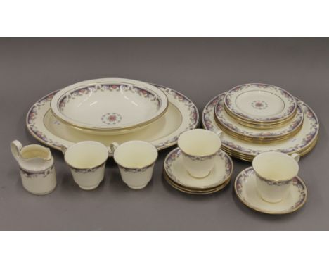 A Minton four-piece Hanbridge pattern dinner/tea service. 