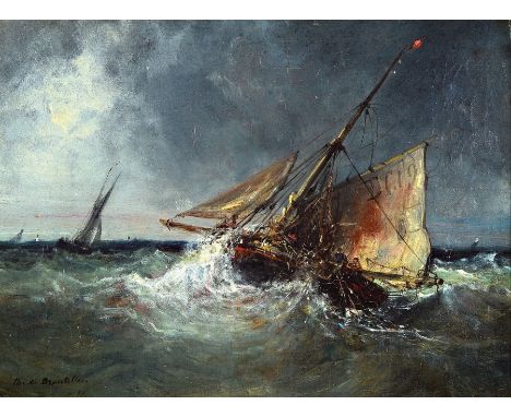 Theodore de Broutelles, 1843-1933 Dieppe, Frankreich,  Marinemaler, Schüler von J. Noel, stellte ab 1879 im Salon aus, hier: 