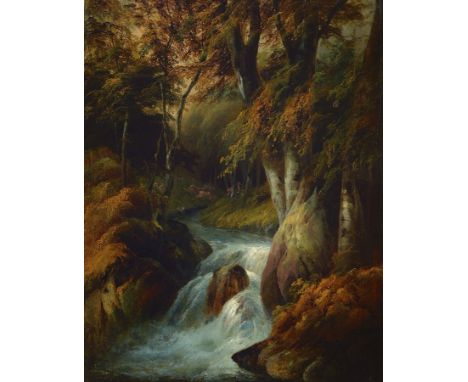 Rudolf Volmar, 1804 Bern - 1846 Besancon,  Schüler des Vaters Georg Volmar, hier: Wasserlauf wohl des Gießbachs im Berner Obe